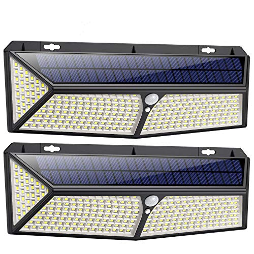 iPosible, 288 LED Solar Lights Outdoor, Solar Security Lights Solar Motion Sensor Lights 4400mAh Waterproof Solar