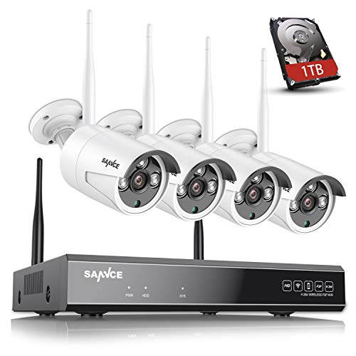 SANNCE, SANNCE Wireless Security System 8CH 1080P CCTV NVR and 4X 2.0MP Enhanced Signal Outdoor WiFi IP Cameras, P2P, Plug n Play, Instant