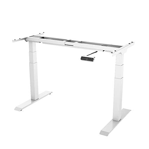 SANODESK, SANODESK Electric Desk Standing Adjustable in 3-Stage Steel Height, with 4-memory Touch Screen Remote Control, Max Capacity 125kg, Model E7 (White)