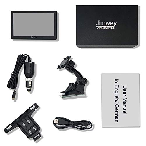 Jimwey, SAT NAV 2022 Map, Jimwey GPS Navigation for Car Lorry Truck with Voice Guidance and Speed Camera Warning, Lifetime Free Maps Update