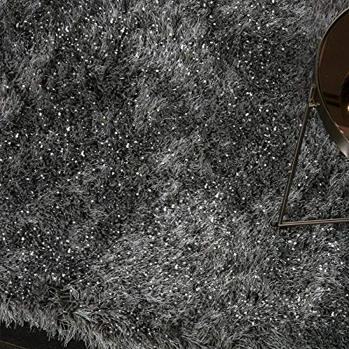 viceroy bedding, SHAGGY RUG Super Plush Extra Large Rugs Living Room with SHIMMERING SPARKLE GLITTER STRANDS Fluffy 55mm