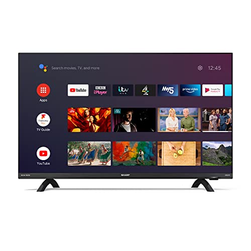 Sharp, SHARP 32DI3KA Frameless 32 inch Smart Android TV with Freeview HD, Google Assistant, Google Chromecast, 3 x HDMI, 3 x USB and Bluetooth - Black