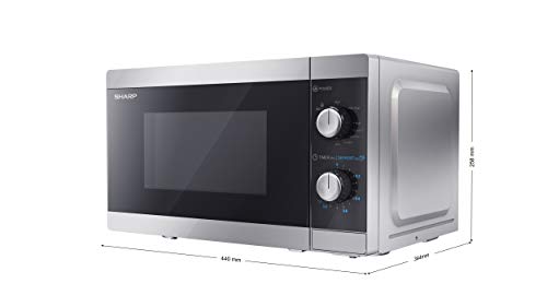Sharp, SHARP YC-MG01U-S 800W Microwave with 20 L Capacity, 1000W Grill & Defrost Function – Silver