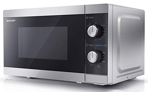 Sharp, SHARP YC-MG01U-S 800W Microwave with 20 L Capacity, 1000W Grill & Defrost Function – Silver