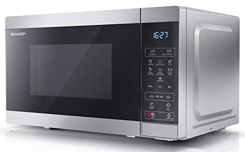 Sharp, SHARP YC-MS02U-S 800W Solo Digital Touch Microwave Oven with 20 L Capacity, 11 Power Levels & 8 Cooking Programmes – Silver