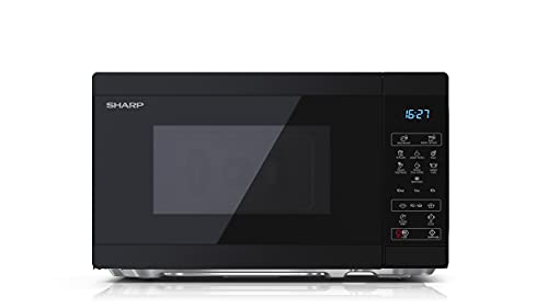 Sharp, SHARP YC-MS51U-B 900 W Digital Solo Microwave Oven with 25 Litre Capacity, 11 Power Levels and 8 Cooking Programmes – Black