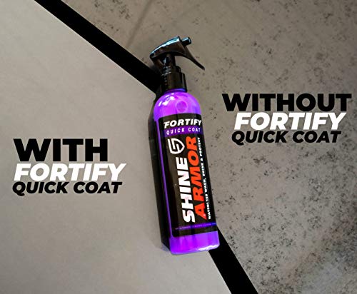 SHINE ARMOR, SHINE ARMOR Fortify Quick Coat Ceramic Coating Car Wax - 3 in 1 Hydrophobic Car Polish, Waterless Car Wash, and Shine - Polymer Sealent Top Coat Spray Protection (8oz)