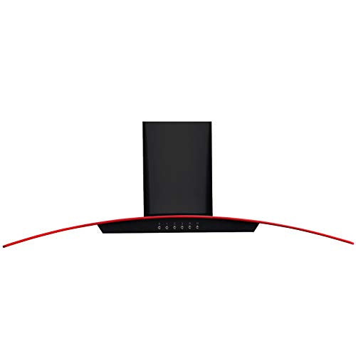 SIA, SIA 100cm Black 3 Colour LED Edge Lit Curved Glass Cooker Hood Fan & Filter