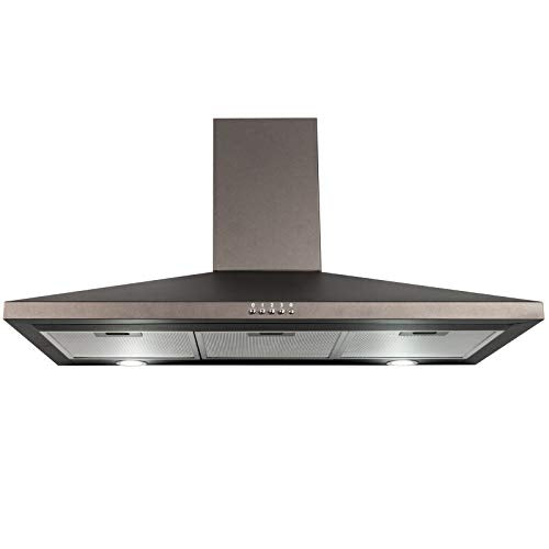 SIA, SIA CHL100BL 100cm Pyramid Chimney Cooker Hood Kitchen Extractor Fan In Black