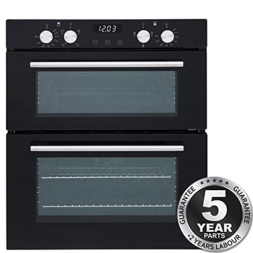 SIA, SIA DO101 60cm Black Built Under Double Electric Fan Oven With Digital Timer