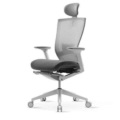 SIDIZ, SIDIZ T50 Ergonomic Swivel Chair (TNB500HLDA): Curved Backrest with Mesh Infill, Adjustable Headrest, Adjustable Lumbar Support