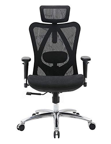 SIHOO, SIHOO Ergonomic Home Office Chair Adjustable Lumbar Support 3D Armrests Computer Desk Chair Breathable Mesh Executive High Back Chair(Black)