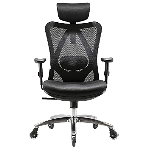 SIHOO, SIHOO Office Chair Ergonomic Office Chair, Breathable Mesh Design High Back Computer Chair, Adjustable Headrest and Lumbar Support