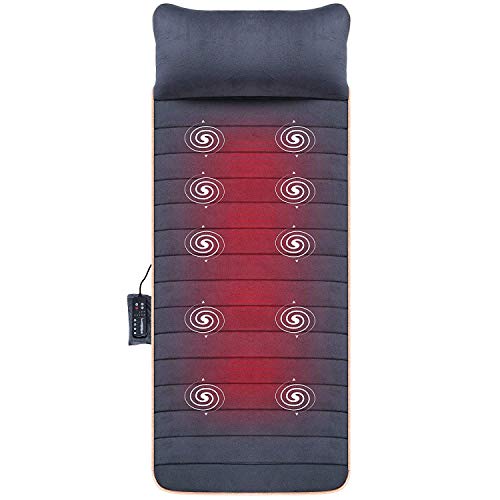 Snailax, SNAILAX Full Body Massage Mat with Heating, Massage Pad with 10 Vibrating Motors and 4 Therapy Heating pad Full Body Massage