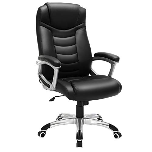 SONGMICS, SONGMICS Executive Office Chair, Durable and Stable, Height Adjustable, Ergonomic, Black OBG21BUK