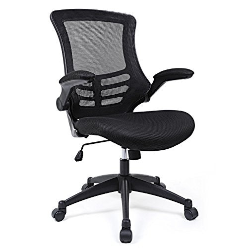 SONGMICS, SONGMICS Mesh Office Chair Desk Chair, Swivel Computer Chair with Flip up Armrests, Black, OBN81BUK