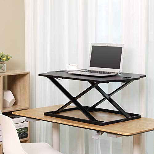 SONGMICS, SONGMICS Standing Desk, Height Adjustable Sit-stand Workstation Converter, Lightweight Stand Up Desk, for Computer, Laptop and Office