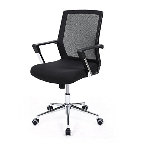 SONGMICS, SONGMICS Swivel Desk Chair for Home, Mesh Office Chair with Arms, Lumbar Support, Tilt Mechanism, Adjustable Height, Max. Load Capacity