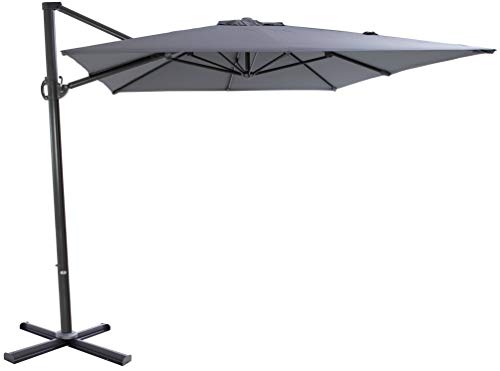 SORARA, SORARA ROMA Basic Cantilever Parasol | Grey | 250 x 300 cm | Rectangular Sun Shading Garden Umbrella