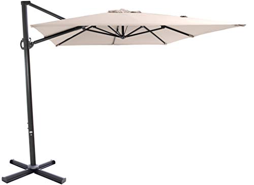 SORARA, SORARA ROMA Basic Cantilever Parasol | Sand | 250 x 300 cm | Rectangular Sun Shading Garden Umbrella