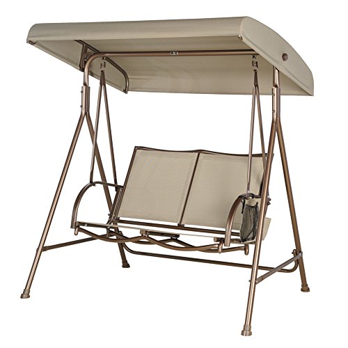 SORARA, SORARA Swing Chair 2 Seater | Garden swing seat Canopy Cushioned Outdoor Bench Bed Seat Hammock