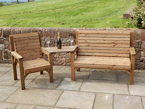 STAFFORDSHIRE GARDEN FURNITURE, STAFFORDSHIRE GARDEN FURNITURE | WOODEN GARDEN SET | ONE BENCH, ONE CHAIR AND TRIANGLE TRAY | DELIVERED FULLY ASSEMBLED FURNITURE