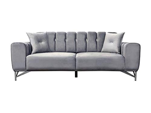 maraz, STILLETO premium sofa | Grey Fabric | Italian contemporary design 3 + 2 seater.