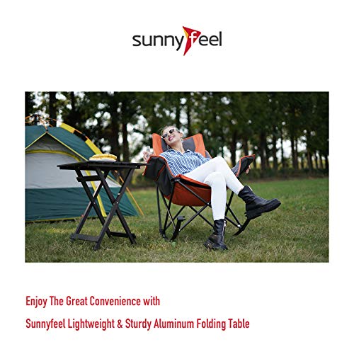 SUNNYFEEL, SUNNYFEEL Aluminium Folding Camping Table, Compact Lightweight Picnic Tables, Small Portable Fold Up for Outdoor, Garden, Patio