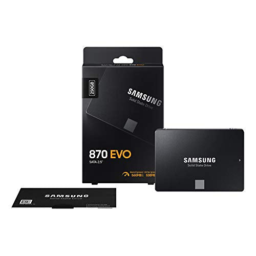 Samsung, Samsung SSD 870 EVO, 250 GB, Form Factor 2.5”, Intelligent Turbo Write, Magician 6 Software, Black