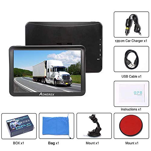 Aonerex, Sat Nav, Aonerex 9 Inch GPS Navigation System Pre-Installed 2022 UK Europe Maps with Lifetime Free Map Updates for Car Truck Lorry