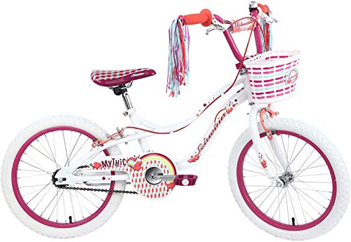 Schwinn, Schwinn Mythic 18" Wheel Smartstart Girls Bike, White with Unicorn Design (Age 5-8 years)