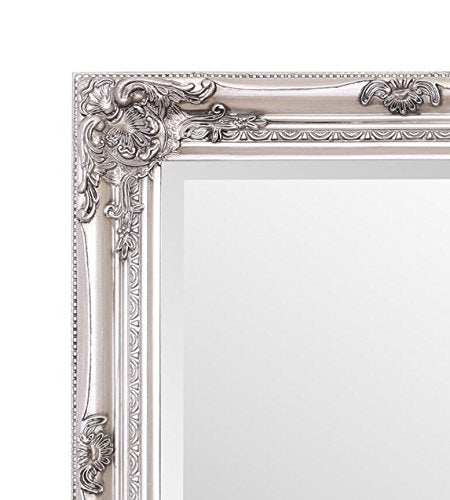 Select Mirrors, Select Mirrors Rhone Wall Mirror – French Vintage, Rococo Baroque Style, Shabby Chic Home Decor – Large - 60cm x 90cm (2x3 ft) (Antique Silver)