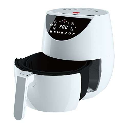 SENSIOHOME, Sensio Home Super Chef White Digital Air Fryer, Stylish Family Size Healthy Cooking, Super Fast Air Circulation, 7 Presets Plus Timer Function,1500W Multifunctional Oil Free Low Fat Cooking