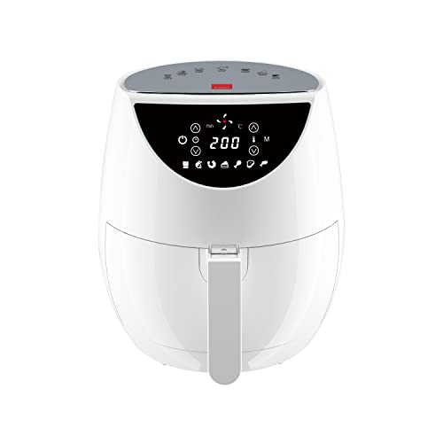 SENSIOHOME, Sensio Home Super Chef White Digital Air Fryer, Stylish Family Size Healthy Cooking, Super Fast Air Circulation, 7 Presets Plus Timer Function,1500W Multifunctional Oil Free Low Fat Cooking