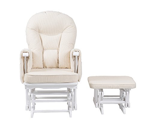 Kidzmotion, Serenity Nursing Glider Maternity Chair White with Footstool … (White)