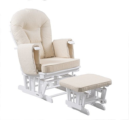 Kidzmotion, Serenity Nursing Glider Maternity Chair White with Footstool … (White)