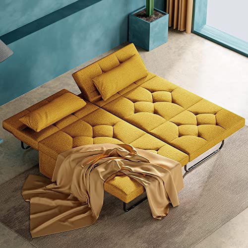 Serweet, Serweet Sofa Bed,Convertible 5 in 1 Multifunction Adjustable Folding Ottoman,Sofa Chair,Bed,Lounger,Sturdy Metal Frame with Stylish Linen