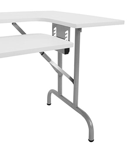 Sew Ready, Sew Ready Folding Multipurpose/Sewing Table Craft Table Sturdy Computer Desk, Silver/White