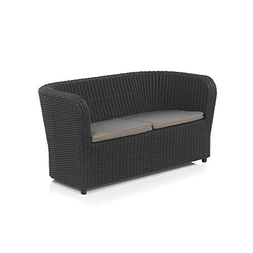 Shaf, Shaf - Nova Tête à Tête | Dark Gray Color Garden Lounge Sofa | Corner Outdoor Furniture Set in Resin Made with Recycled Materials