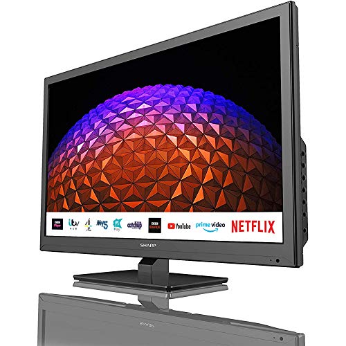 Sharp, Sharp 1T-C24BC0KR1FB (24BC0K) 24 Inch HD Ready LED Smart TV with Freeview Play, 2 x HDMI, SCART, USB Media Player, Black