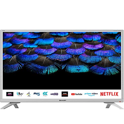 Sharp, Sharp 1T-C32BC2KH2FW 32 Inch HD Ready LED Smart TV with Freeview Play, 3 x HDMI, USB Media - White