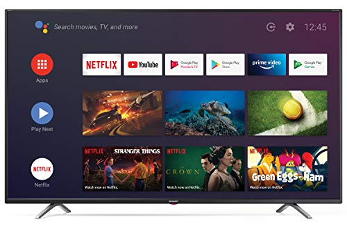 Sharp, Sharp 4T-C65BL3KF2AB 65 Inch 4K UHD HDR Android Smart TV with Freeview HD, Google Assistant, Google Chromecast, 3 x HDMI, 2 x USB and Bluetooth