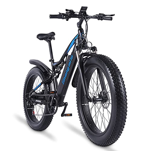 Shengmilo, Shengmilo-MX03 26 * 4.0 inch Fat Tire Electric Bike for adult, Full suspension Electric Bicycles, Mountain Bike, 48V*17Ah removable