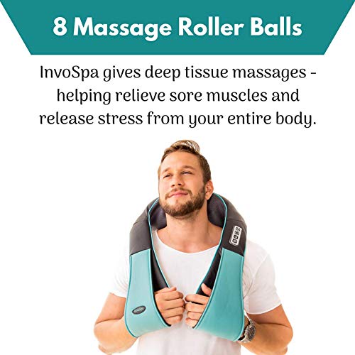 InvoSpa, Shiatsu Back Neck and Shoulder Massager with Heat - Deep Tissue 3D Kneading Pillow Massager for Neck, Back, Shoulders, Foot, Legs