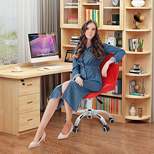 Shoze, Shoze Desk Chair Leather Office Chair 360° Swivel Computer Chair Kids Study Chairs for Home Office School (Red)