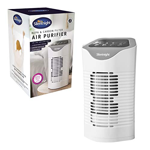 Silentnight, Silentnight Air Purifier with HEPA & Carbon Filters, Air Cleaner for Allergies, Pollen, Pets, Dust, Smokers; Home or Office; Ionizer and Timer