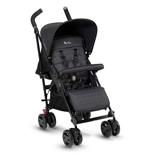 Silver Cross, Silver Cross Pop stroller, compact and lightweight fully reclining baby to toddler pushchair - Black