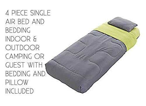RMW, Single Adult Airbed with pillow and Sleeping Bag in one 4 piece set
