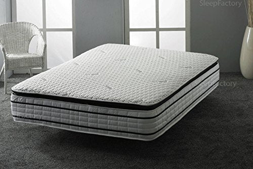 Sleep Factory Ltd, Sleep Factory Limited 3000 Bamboo Pocket Sprung Organic Pillow Top Luxury Mattress - 4FT6 Double