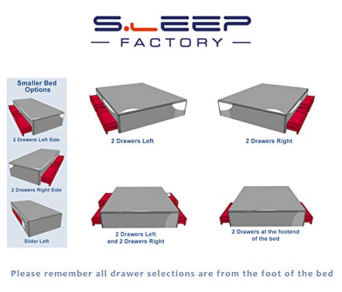 Sleep Factory Ltd, Sleep Factory's Black Fabric Memory Foam Divan Bed Set With Mattress And Headboard 3ft 4ft 4ft6 5ft 6ft Single Double Small UK